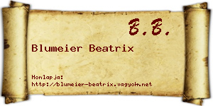 Blumeier Beatrix névjegykártya